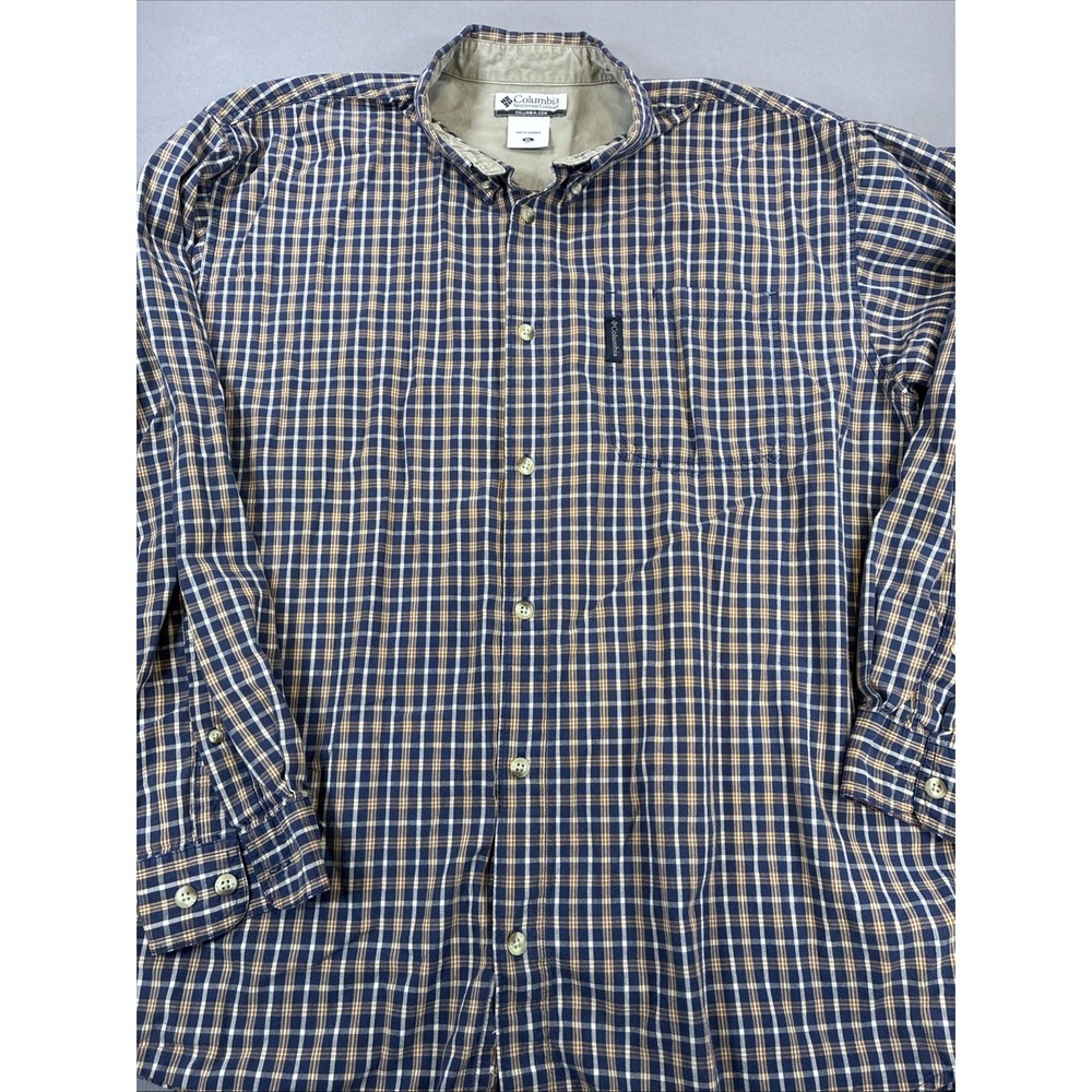 Columbia Mens Shirt Size XL Flannel Cotton Plaid‎ Button Front Pockets Casual